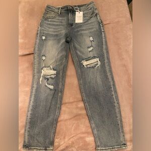 NWT Risen jeans-high rise tapered denim-size 28/7